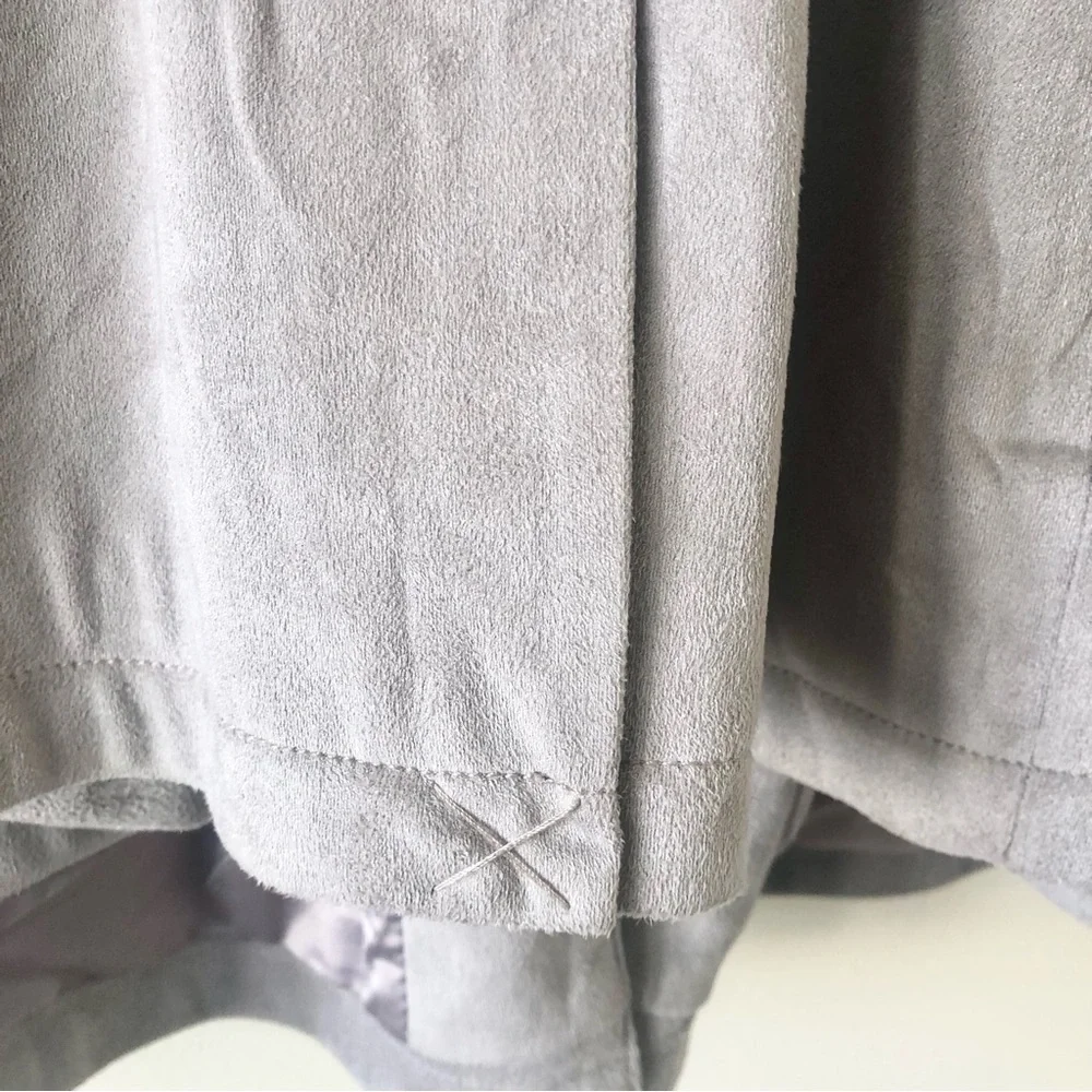 H by Halston Faux Suede Zip Up Duster Style Jacket With Tie Waist Size 26W